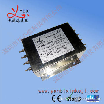 AC three phase four wires power line emi rfi noise filter for electronics